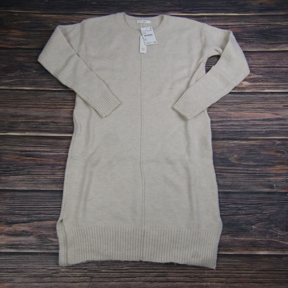 Stitchdrop NEW Womens XS Ivory‎ White Sweater Dress Crewneck